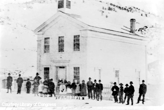 Old Bannack School And Students
