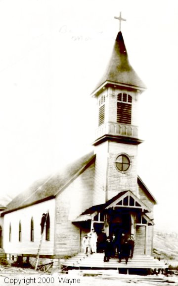Postcard of Church in Belt, Cascade County, Montana