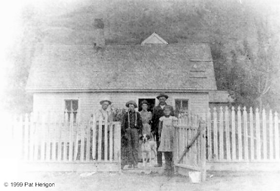 Goodman Family in front of their home, Belt, Cascade County, Montana