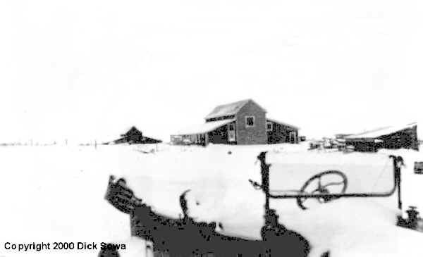 Frank G. Phillips ranch in winter, Castner Falls, Cascade County, Montana