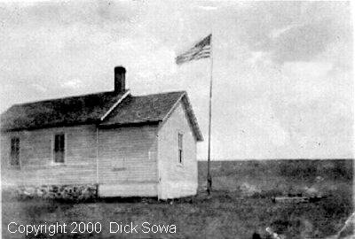 An old homesteader's shack served as a schoolhouse, Castner Falls, Cascade County, Montana