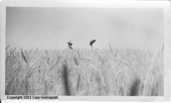 Golden Vance and Daughter Doris, Family Wheat Field, near Fort Shaw
