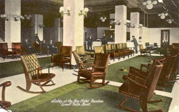 Lobby of the Rainbow Hotel Postcard
