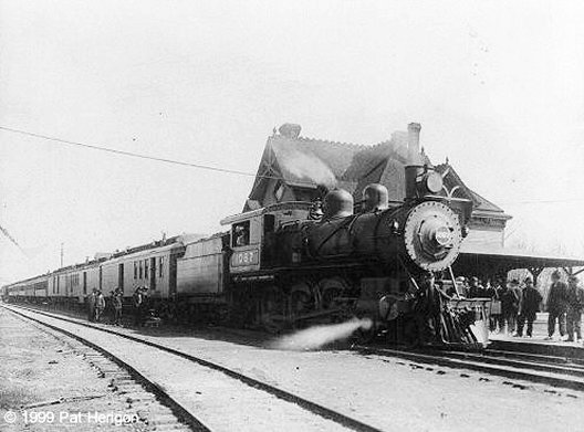 Train Arriving at the Great Falls Depot, Great Falls, Cascade County, Montana