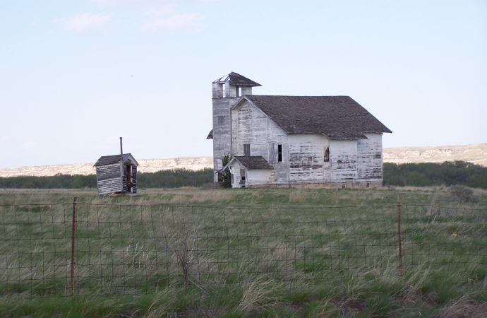 Old Abandoned Church or School Intake, Dawson County, Montana