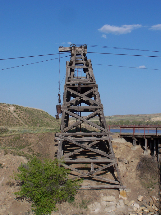 Trolley Tower on the Yellowstone River at Intake, Dawson County, Montana