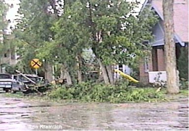 Damage from Tornado August 14, 1999
