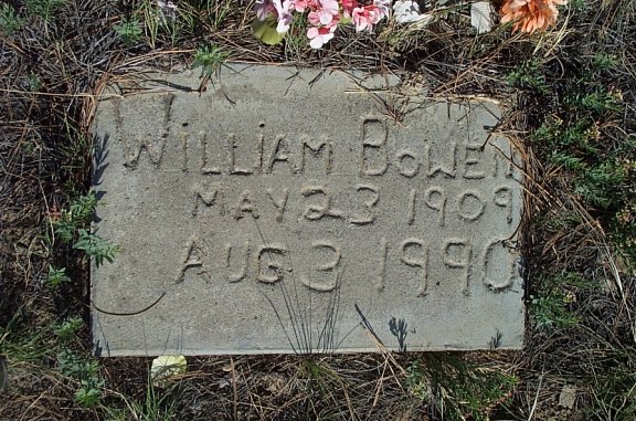 William Bowen Grave Marker, Nordahl Cemetery, Musselshell River Breaks