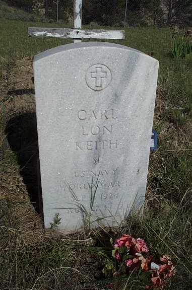 Carl Lon Keith Grave Marker, Nordahl Cemetery, Musselshell River Breaks