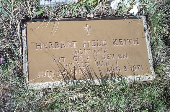 Herbert Field Keith Grave Marker, Nordahl Cemetery, Musselshell River Breaks
