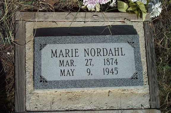 Marie Nordahl Grave Marker, Nordahl Cemetery, Musselshell River Breaks