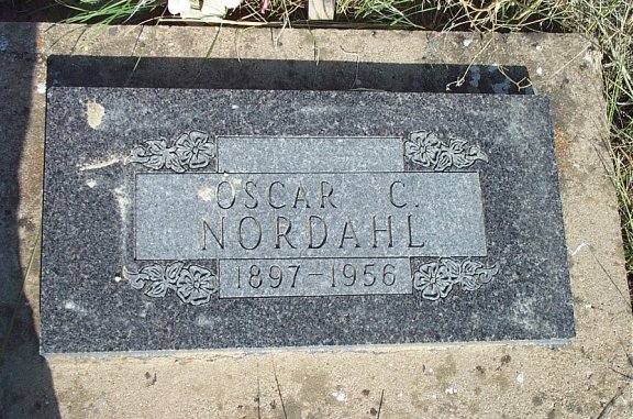 Oscar C.  Nordahl Grave Marker, Nordahl Cemetery, Musselshell River Breaks