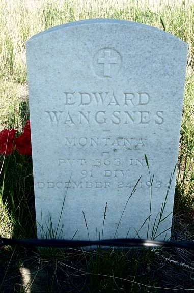 Edward Wangsness, Wangsness Cemetery, Musselshell River Breaks