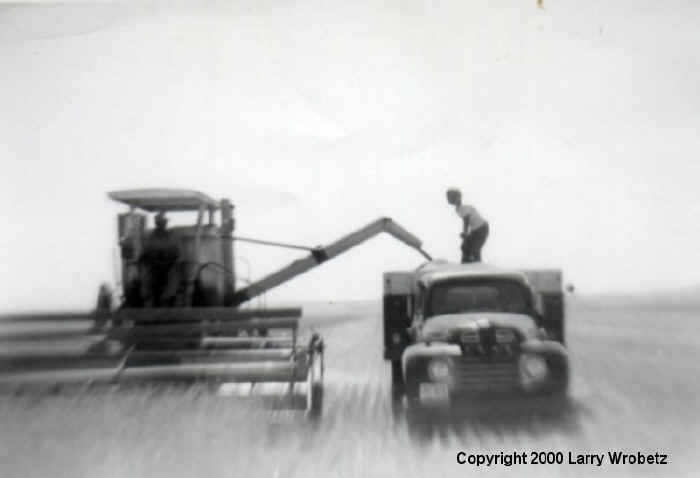 Wrobetz Family Harvesting Grain, Kolin, Montana