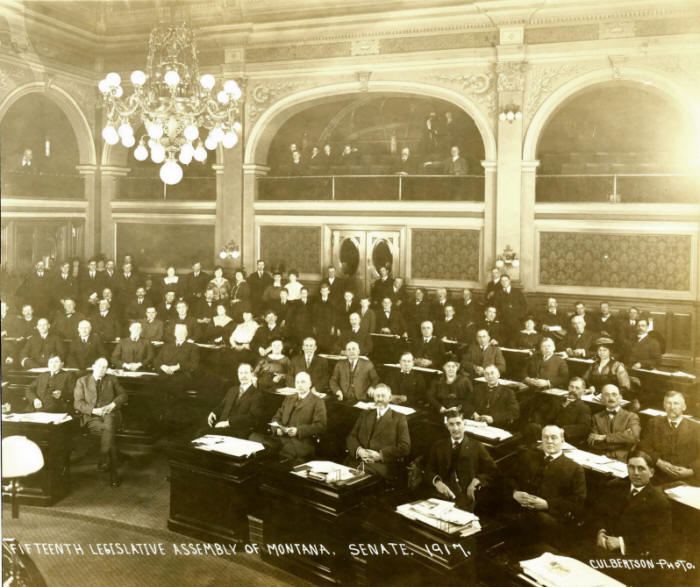 Senate on Capitol Steps, Fifteenth Legislative Assembly 1917 Helena, Lewis and Clark County, Montana