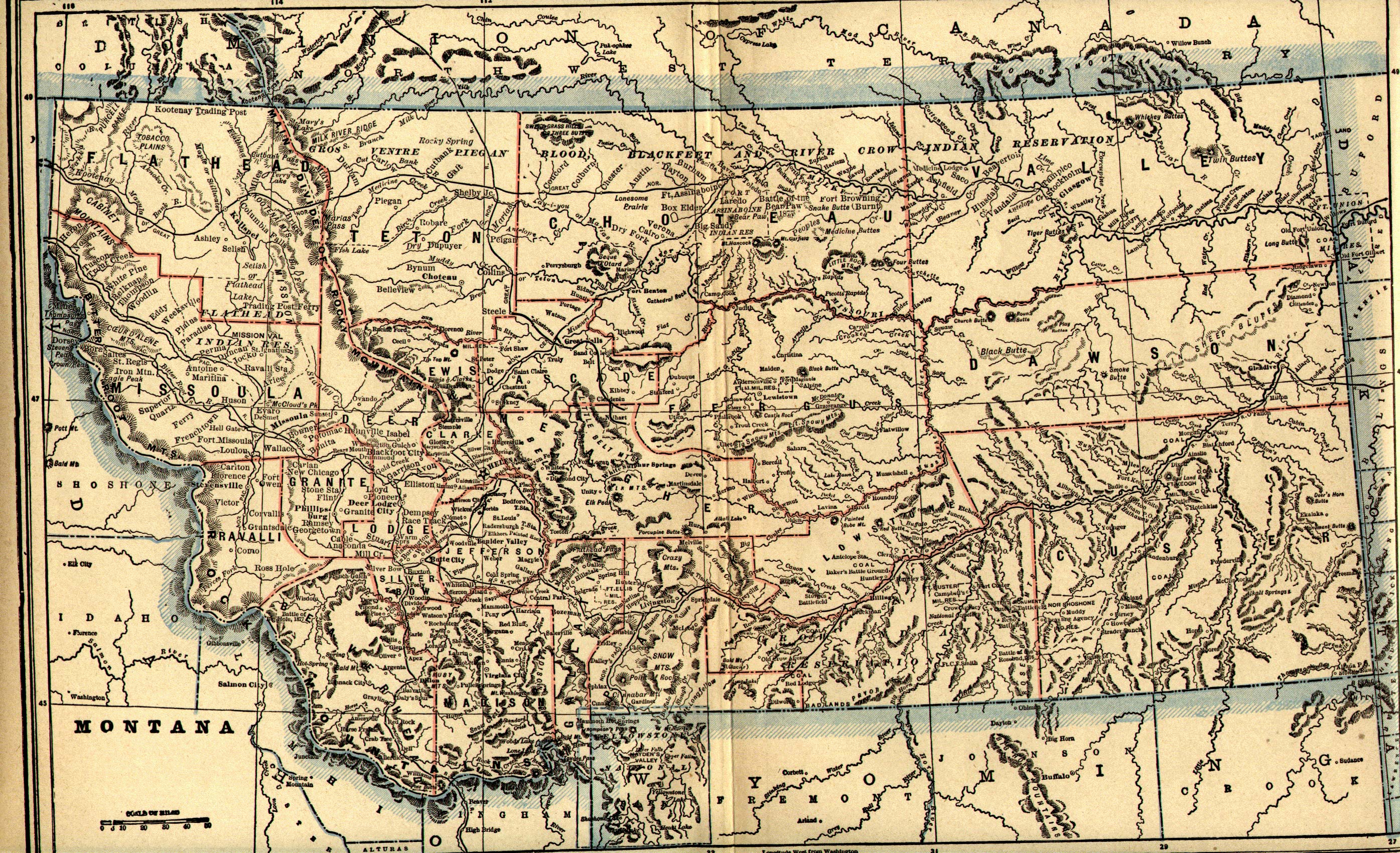 1904 Map of Montana-High Resolution