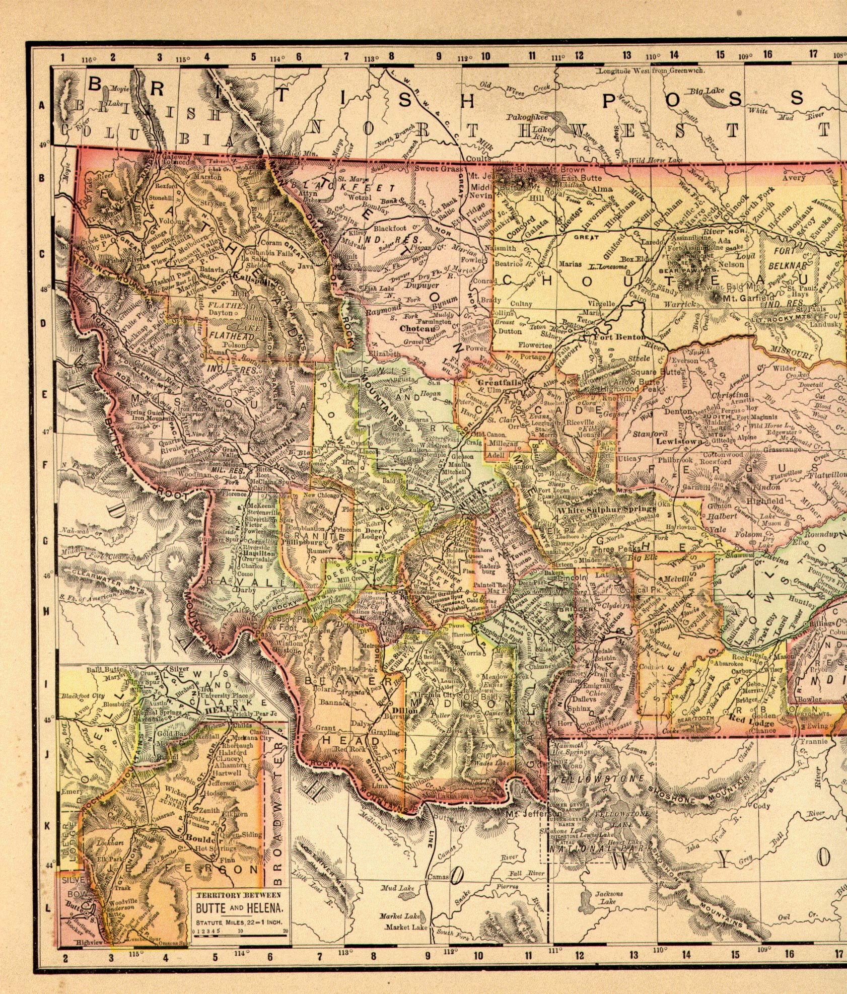 1904 Map of Western Half of Montana