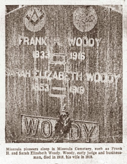 Frank and Sarah Woody Tombstone