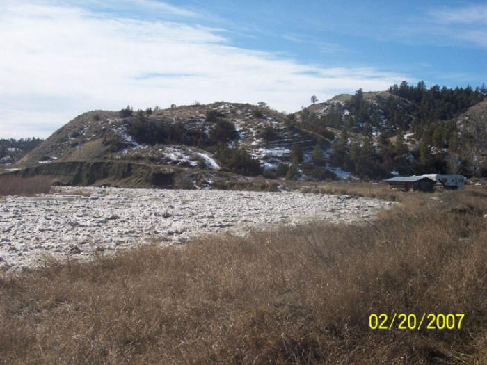 Ice Jam on Musselshell River, Petroleum County, Montana