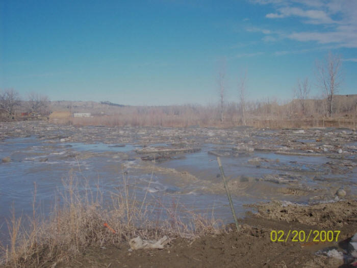 Ice Jam on Musselshell River, Petroleum County, Montana