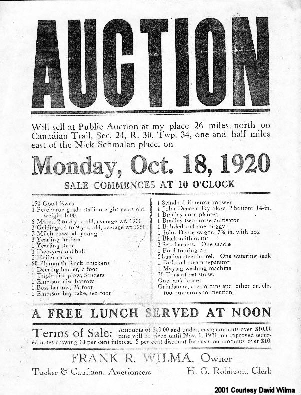 Handbill for sale of farm in Phillips County, Montana, 1920