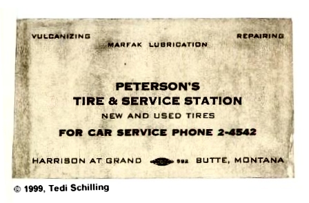 Peterson's Tire and Service Station Business Card
