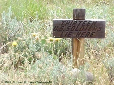 13 Soldiers Sign and Cactus in Bloom at Boothill Cemetery