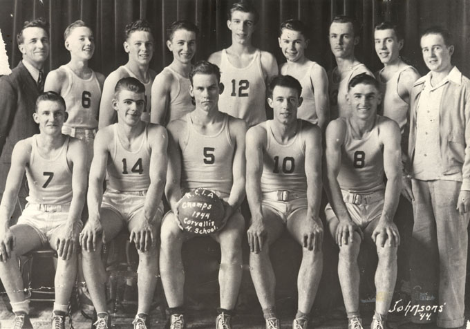 Corvallis High School 1944 Boys Basketball championship team
