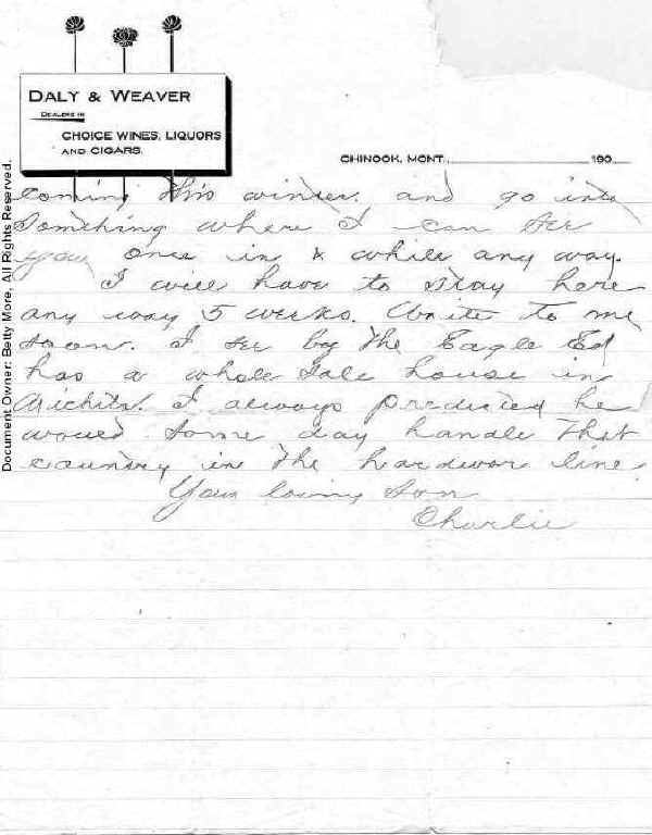 Charles Swaggart's Letter Home June 30, 1904
