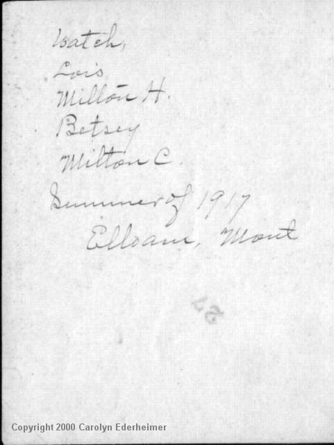 The Hopkins Family, Plowing -1917 Back