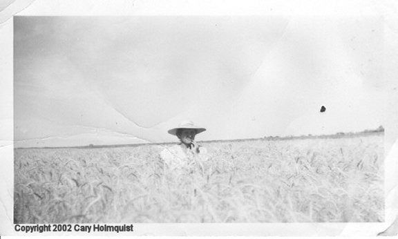 Arleen Vance in Family Wheat Field near Fort Shaw