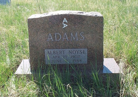 Albert Noyse Adams Gravestone, Coon Cemetery, Musselshell River Breaks