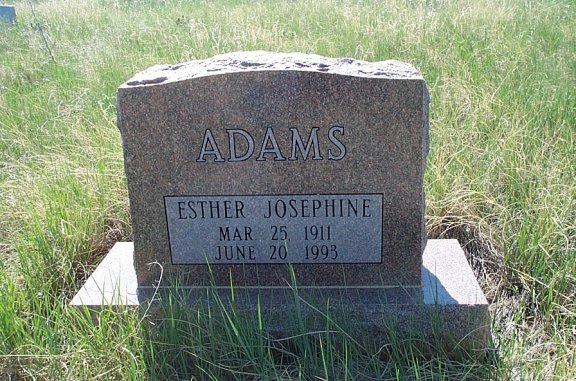 Esther Josephine Adams Gravestone, Coon Cemetery, Musselshell River Breaks