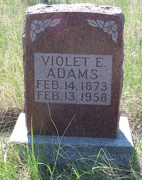 Violet E. Adams Gravestone, Coon Cemetery, Musselshell River Breaks
