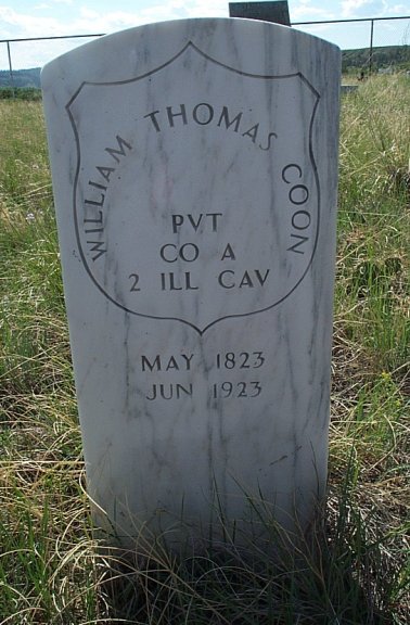William Thomas Coon tombstone, Coon Cemetery, Musselshell River Breaks