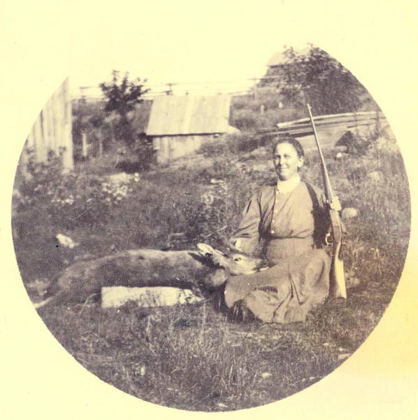 Lavinia Jane Eley Roberts and Deer Fortine, Lincoln County, Montana ca 1915