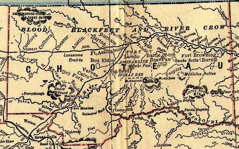 1893-1895 Map of Chouteau County, Montana