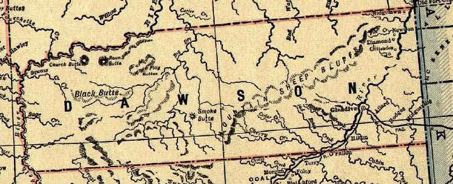1893-1895 Map of Dawson County, Montana