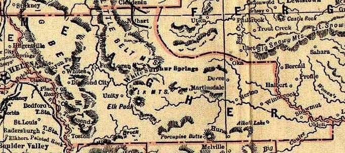 1893-1895 Map of Meagher County, Montana