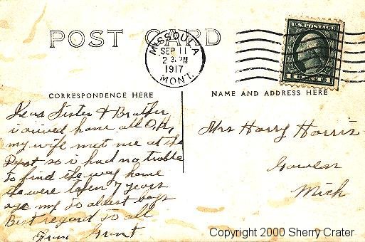 Two Young Boys On Postcard, Postmarked Missoula, Montana
