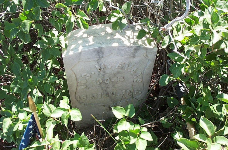 Jos. M. Evans Company B 16 Michigan Infantry, Ashley Cemetery, Ashley Petroleum County, Montana