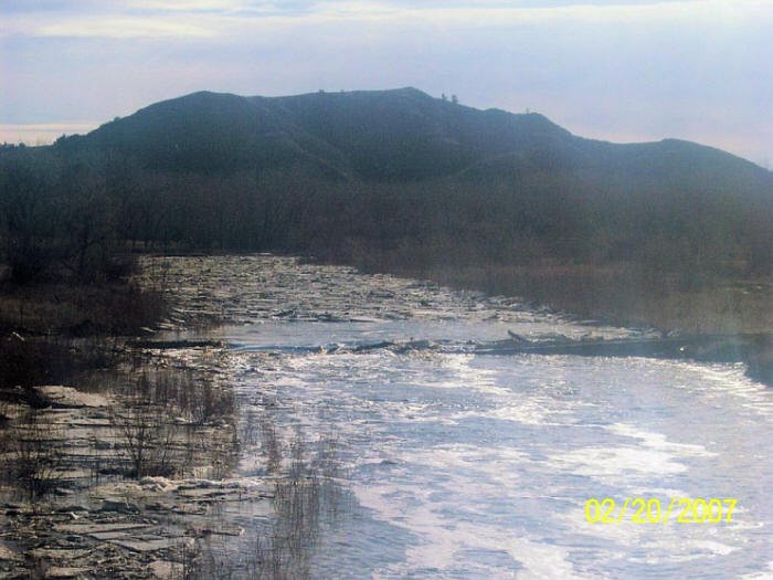 Ice Jam on Musselshell River, Petroleum County, Montana