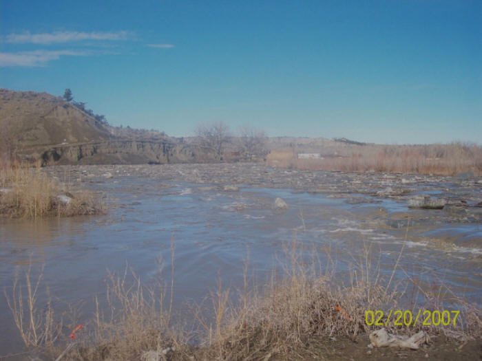 Ice Jam on Musselshell River, Petroleum County, Montana