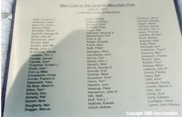 Granite Mountain Fire, names A through L
