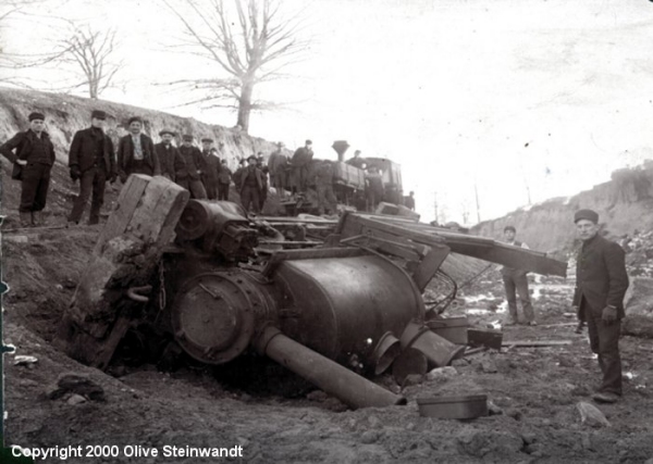 Unknown People, Train Wreck, Possibly in Butte, Silver Bow County, Montana